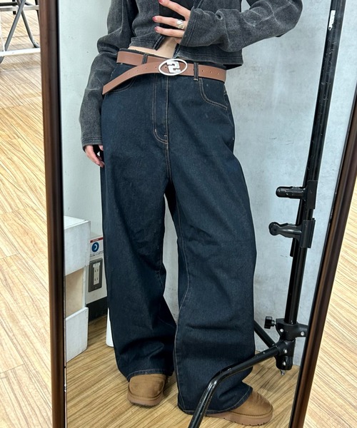 「WHO'S WHO gallery」 デニムパンツ FREE ネイビー レディース_画像8