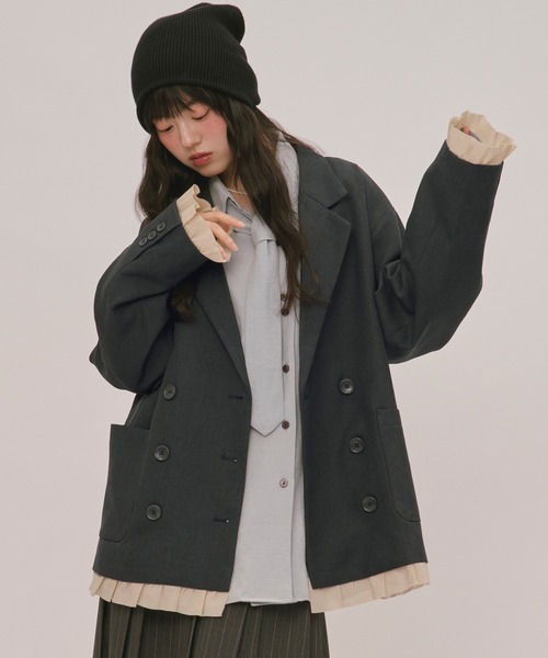 loin nuit ジャケット テーラードジャケット frill layered design