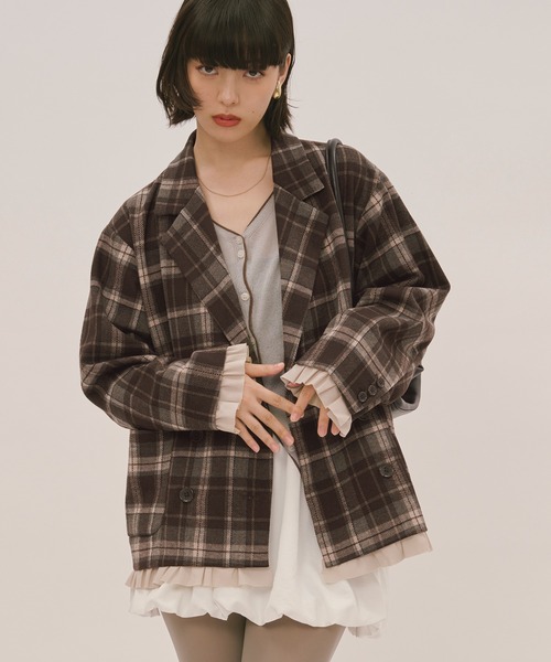 loin nuit ジャケット テーラードジャケット frill layered design