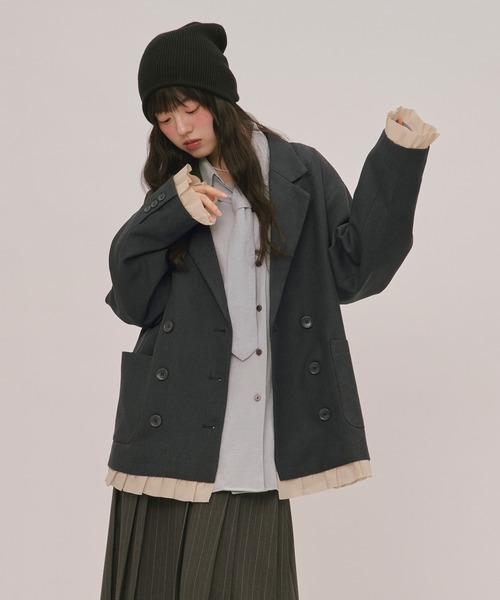 loin nuit ジャケット テーラードジャケット frill layered design