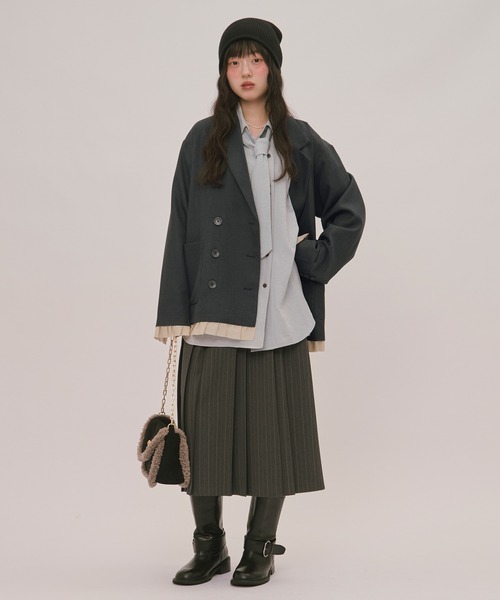 loin nuit ジャケット テーラードジャケット frill layered design