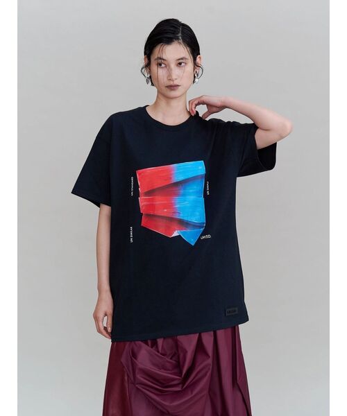 UN3D.（アンスリード） tシャツ 半袖 PAINT PAPER GRAPHIC T-SH