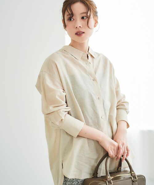 「le.coeur blanc」 長袖シャツ 38 サンドベージュ レディース_画像3