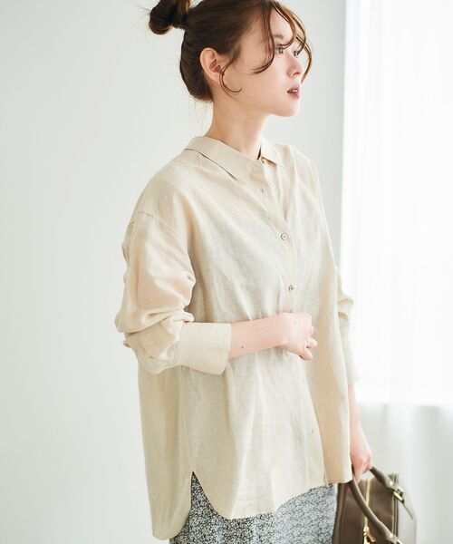 「le.coeur blanc」 長袖シャツ 38 サンドベージュ レディース_画像4