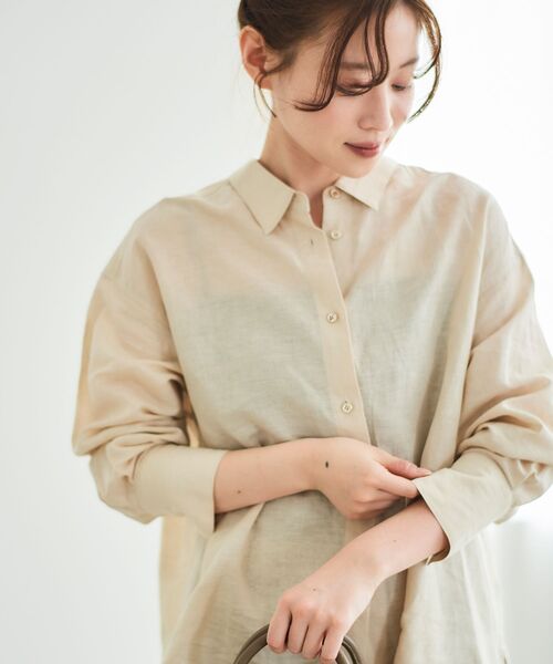「le.coeur blanc」 長袖シャツ 38 サンドベージュ レディース_画像5