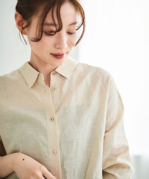 「le.coeur blanc」 長袖シャツ 38 サンドベージュ レディース_画像6