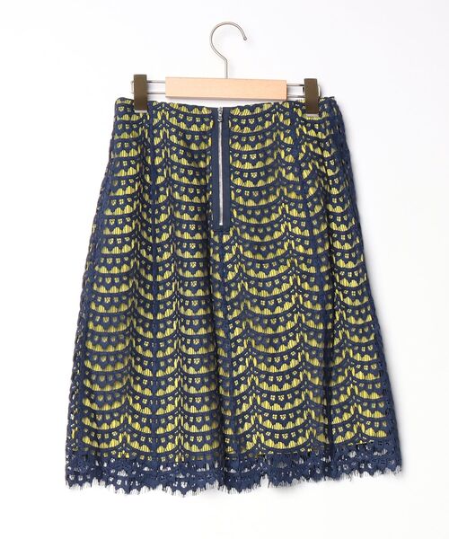 「CARVEN」 レースタイトスカート 36 ネイビー レディース_画像2