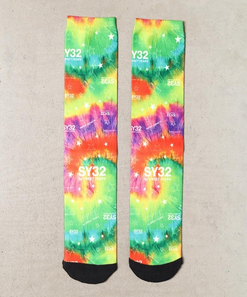 国内発/本物保証/SY32 by SWEET YEARS グラフィック ソックス2色 SY32 by SWEET YEARS 靴下 「SY32 YEARS」GRAPHIC SOX メンズ