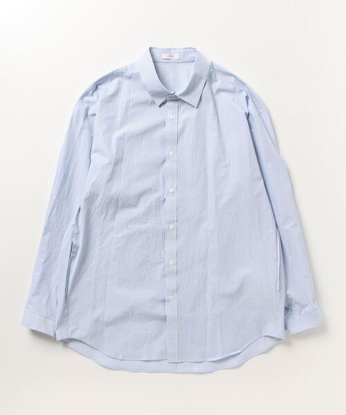 シャツ ATON (エイトン)SHRINK BROAD | STRIPE OVERSIZED SHIRT メンズ 