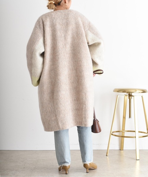 Eimee Law（エイミーロウ） ノーカラーコート コート マーブルシャギー