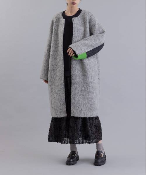 Eimee Law（エイミーロウ） ノーカラーコート コート マーブルシャギー