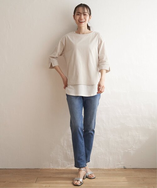 ikka(イッカ) tシャツ 梨地ジョーゼットプルオーバー レディース ikka(イッカ) tシャツ 梨地ジョーゼットプルオーバー レディース