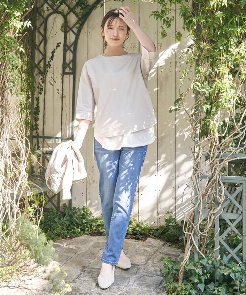 ikka(イッカ) tシャツ 梨地ジョーゼットプルオーバー レディース ikka(イッカ) tシャツ 梨地ジョーゼットプルオーバー レディース