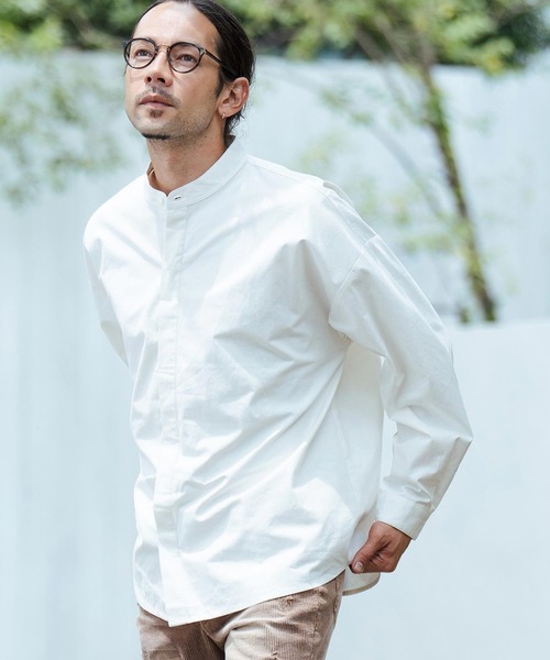 Stone  shadow project 比翼　バンドカラーシャツ Stone shadow project 比翼 バンドカラーシャツ STONE ISLAND Shadow