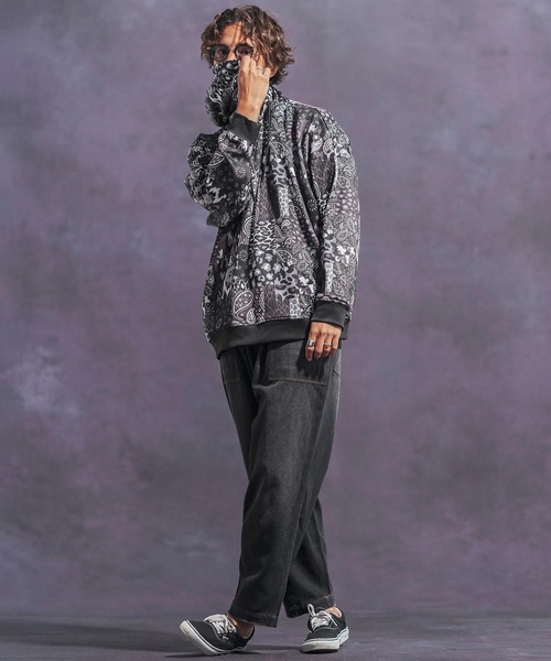 Jih Nunc（ジーヌンク） パーカー mpa3530- ペイズリー×レオパード総柄