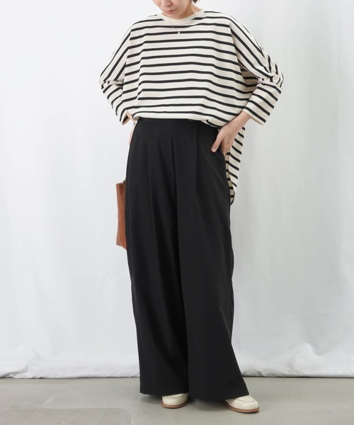 【美品】LUCAボーダーカットソー　日本製 LADY LUCK LUCA tシャツ LC/LLL ドルマンボーダーカットソー