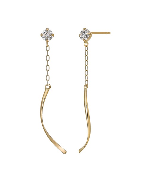 TAKE-UP ピアス K10 ライン スイングピアス( YG) レディース