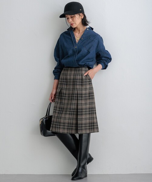 23区（ニジュウサンク） スカート 「洗える」ツイーディーエトワール A