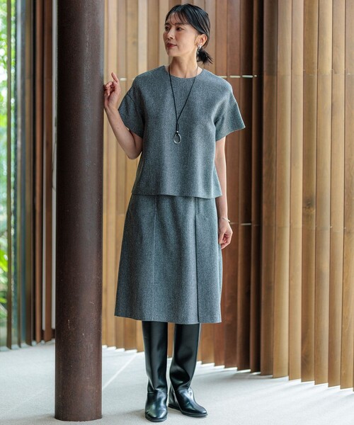 今季　ツイーディーエトワール Aライン スカート　23区　大きいサイズ　46 23区（ニジュウサンク） スカート 「洗える」ツイーディーエトワール A