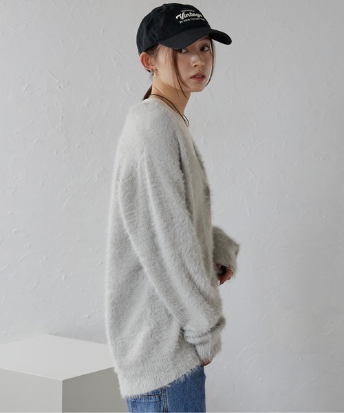 ap retro カーディガン シャギーVネックカーデ レディース : ZOZOTOWN