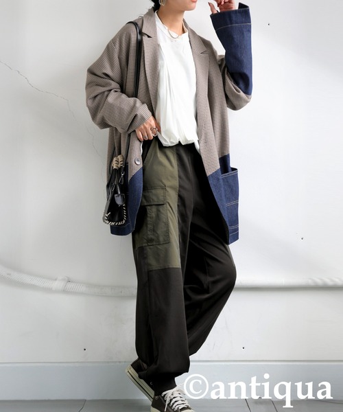 antiqua（アンティカ） カーゴパンツ 切り替えカーゴパンツ レディース