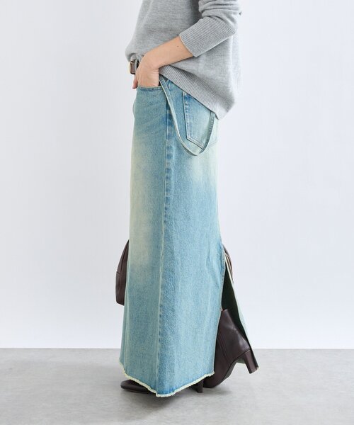 RIVE DROITE 【MONN.:. (モン)】ライトデニムスカート38 RIVE DROITE デニムスカート 「MONN.:.(モン)」LOOSE DENIM