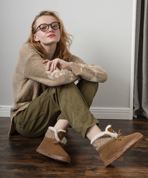 Minnetonka（ミネトンカ） ブーツ NOREAN ニットスエードショート