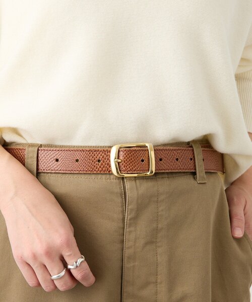 ベルト EUR90　ベージュ　男女兼用　ファッション 高級感 RIVE DROITE（リヴドロワ） ベルト 「MONN.:.(モン)」SHIHOコラボ型
