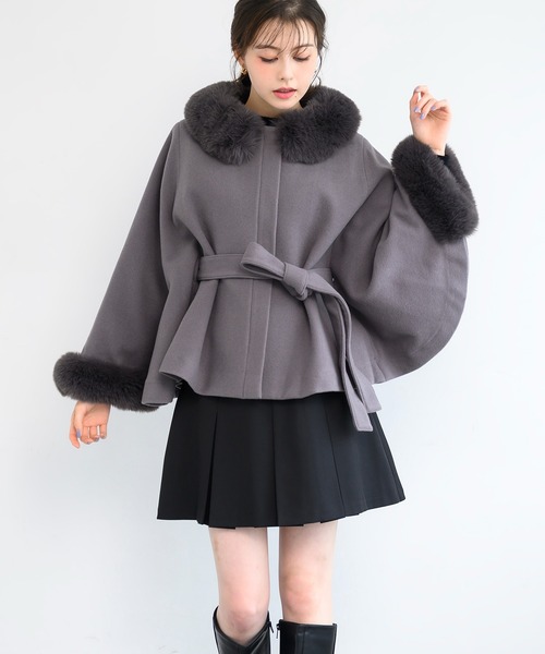snidel MISCH MASCH ミニスカート　ケープ　パール snidel MISCH MASCH ミニスカートケープパール