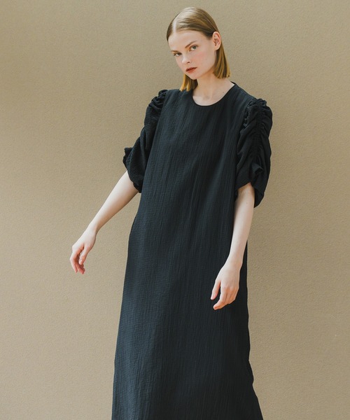ワンピース sold WHYTO ワンピース 「WHYTO. / ホワイト」 GATHER SLEEVE DRESS