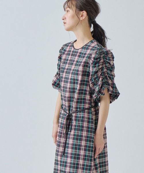 WHYTO ワンピース 「WHYTO. / ホワイト」 GATHER SLEEVE DRESS