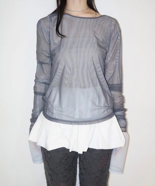 musubore tシャツ reversible layered tulle tops
