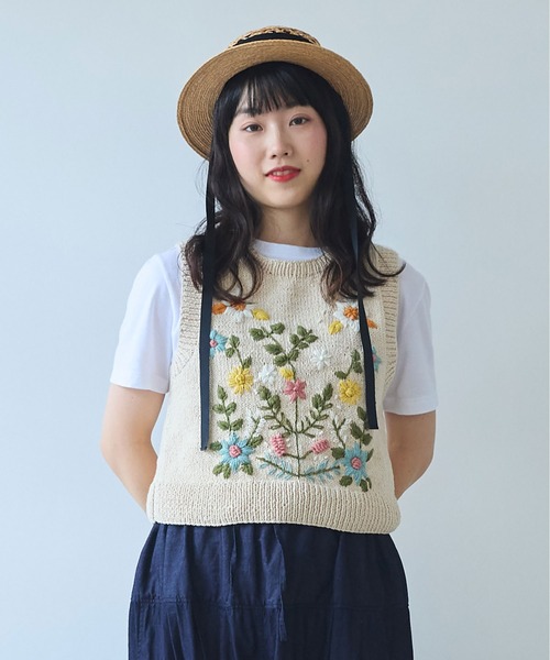 24SS bulle de savon ネパールハンドニット クロシェ ベスト 24SS bulle de savon ネパールハンドニット クロシェ ベスト