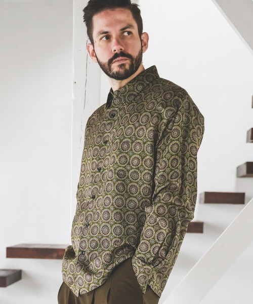 MR.OLIVE シャツ L/R CIRCLE BATIK PATTERN / SQUARE CUT
