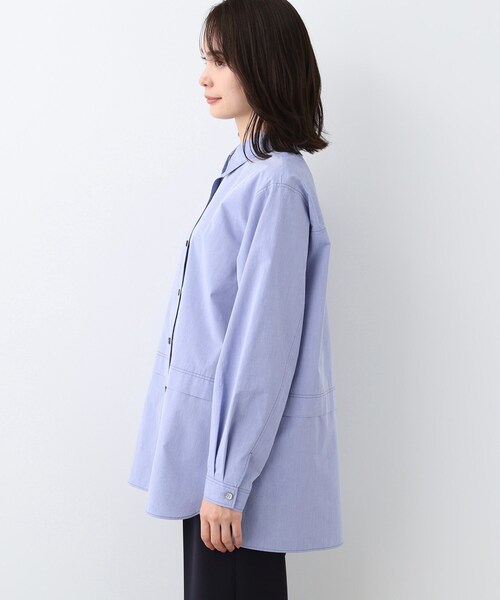 ブラウス シャツ 春SALE！「日本製／インポート素材」重ね着風オーバーサイズブラウス レディース INDIVI｜春SALE!【日本製/インポート素材】重ね着風オーバー