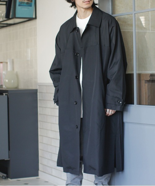 NANO universe（ナノ・ユニバース） ステンカラーコート M ブラック