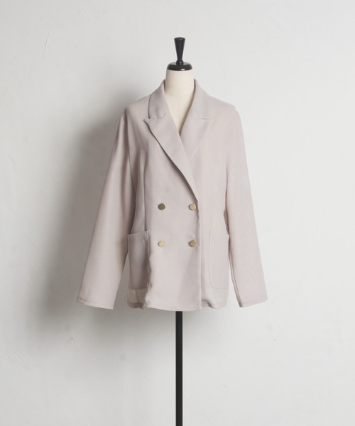 ベージュ シアージャケット ダブルボタン tocco closet ジャケット テーラードジャケット 「ZOZO限定