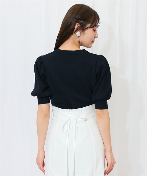 ニット セーター ビジュー＆リボンパーツニットプルオーバー レディース WILLSELECTION ニット セーター ビジュー＆リボンパーツニット
