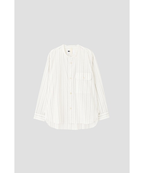 MHL.（エムエイチエル） シャツ GRAPHIC COTTON STRIPE メンズ