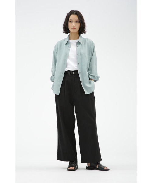 MHL. RAISED COTTON DRILL ワイドパンツ MHL. パンツ LIGHT ORGANIC COTTON DRILL レディース : ZOZOTOWN