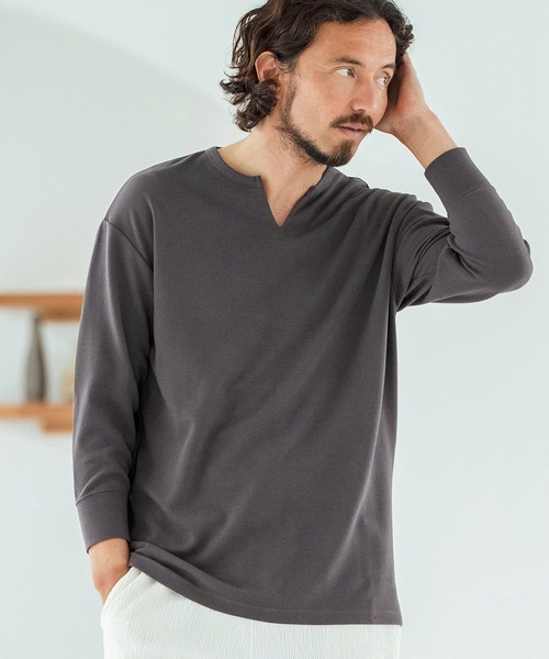 Magine（マージン） tシャツ mlt5149-Fraise Stitch Fabric Keyneck T