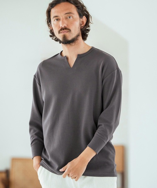 Magine（マージン） tシャツ mlt5149-Fraise Stitch Fabric Keyneck T