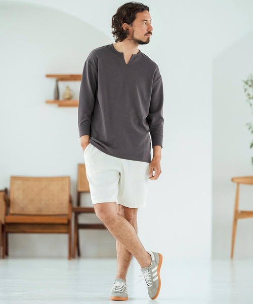 Magine（マージン） tシャツ mlt5149-Fraise Stitch Fabric Keyneck T