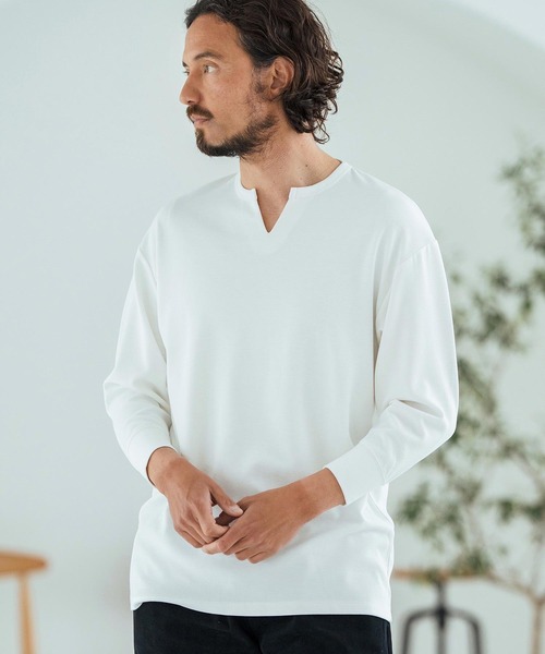 Magine（マージン） tシャツ mlt5149-Fraise Stitch Fabric Keyneck T
