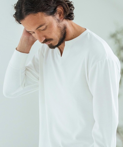 Magine（マージン） tシャツ mlt5149-Fraise Stitch Fabric Keyneck T