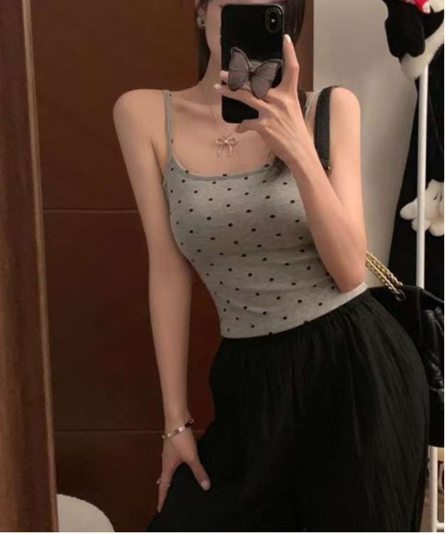ヴィンテージCHANEL  ドット柄 キャミソール o2915291515408618902.jpg