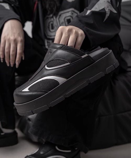 argue udotコラボ　ミュール　ブラック　24cm 靴 argue×U-DOT】ASYMMETRICAL MULE 24㎝