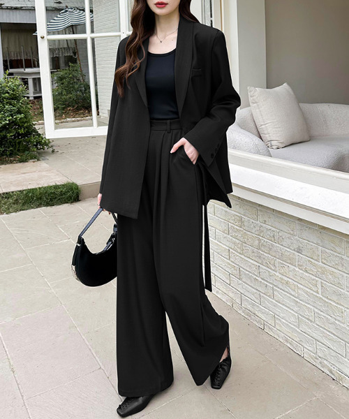 COCOMOMO セットアップ サイドベルトデザイン セットアップ スーツ