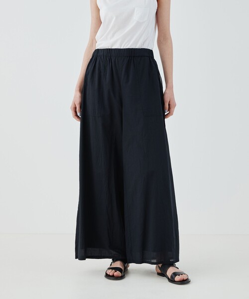 ワイドパンツ パンツ インドコットン イージーワイドパンツ レディースの画像