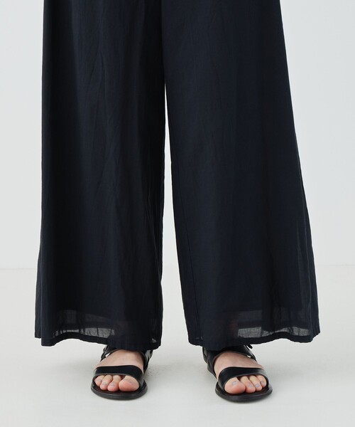 ワイドパンツ パンツ インドコットン イージーワイドパンツ レディースの画像